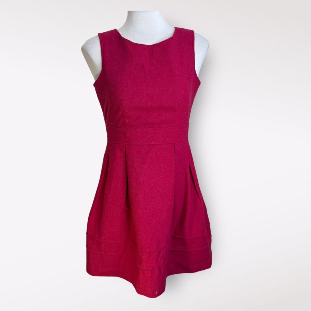 Tulle Magenta Pink Wool A Line Dress